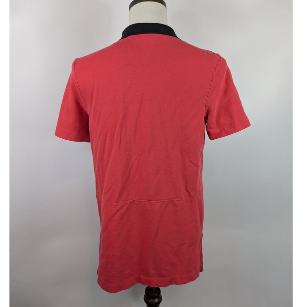 Nike Mens Medium Polo 100% Cotton Coral Logo Casual Black Golf Sports 2 Button - Picture 3 of 10